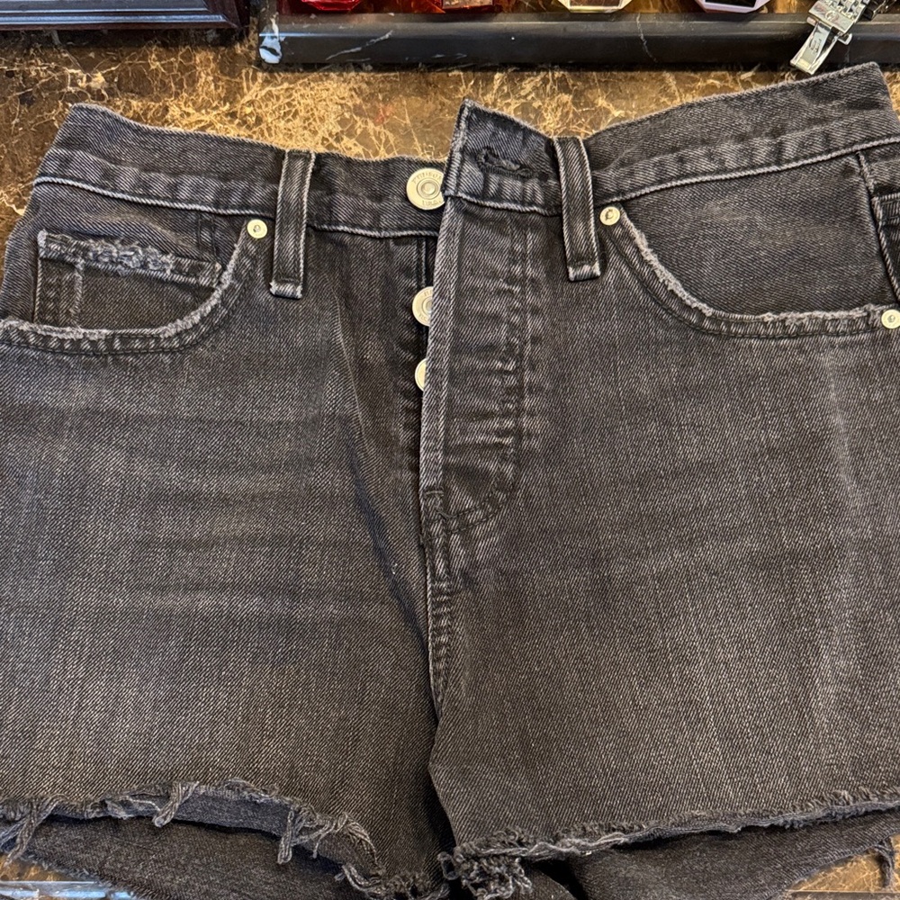 Hudson Jeans Dark Gray Denim Shorts